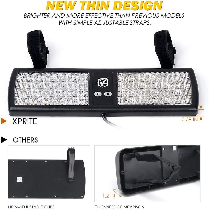 Xprite أضواء فلاش ستروب LED بيضاء زرقاء لحماية الشمس تحذير خطر لقوات إنفاذ القانون والشرطة ورجال الإطفاء والمتطوعين والمركبات الطارئة والشاحنات والسيارات - Image 5